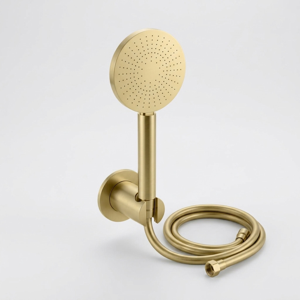 Aquanello Eterna Handduschset i guld-PVD med rund handdusch och väggfäste ET-B-SET6-2-60